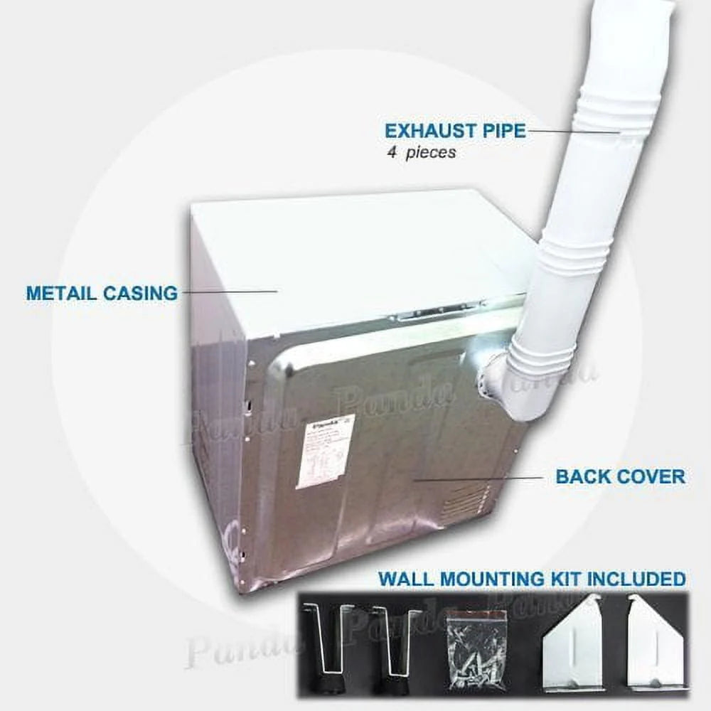3.5 Cu.ft Compact Portable Electric Laundry Dryer, 13 Lbs Capacity, White and Black A395