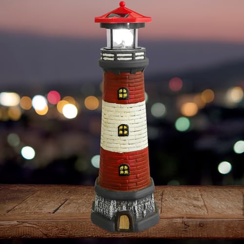 Solar Powered Rotating Lighthouse Statue D27185
