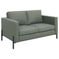 Sage Upholstered Fabric Loveseat with Track Arms X93945