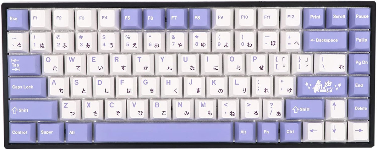 Purple White PBT Keycap Set for Mechanical Keyboards, 135 Key, Cherry Profile Z45139