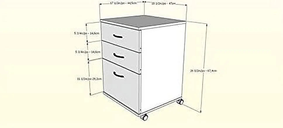 3 Drawer Wood Filing Cabinet F3280