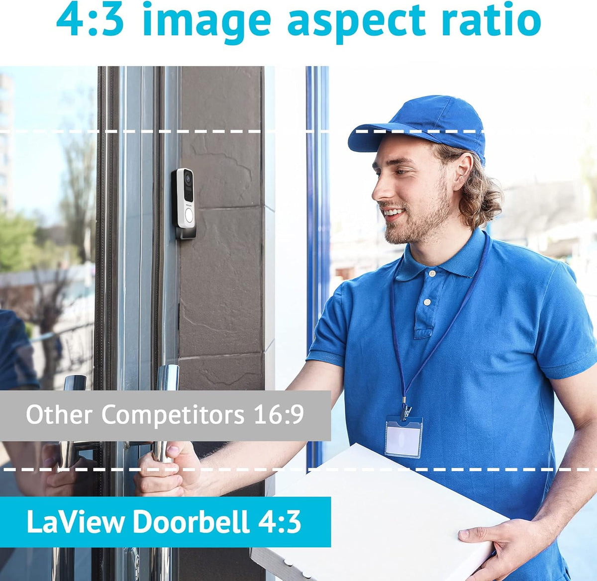 Wireless 2K Doorbell Camera with Base Station, Night Vision, Two-Way Audio Y13335