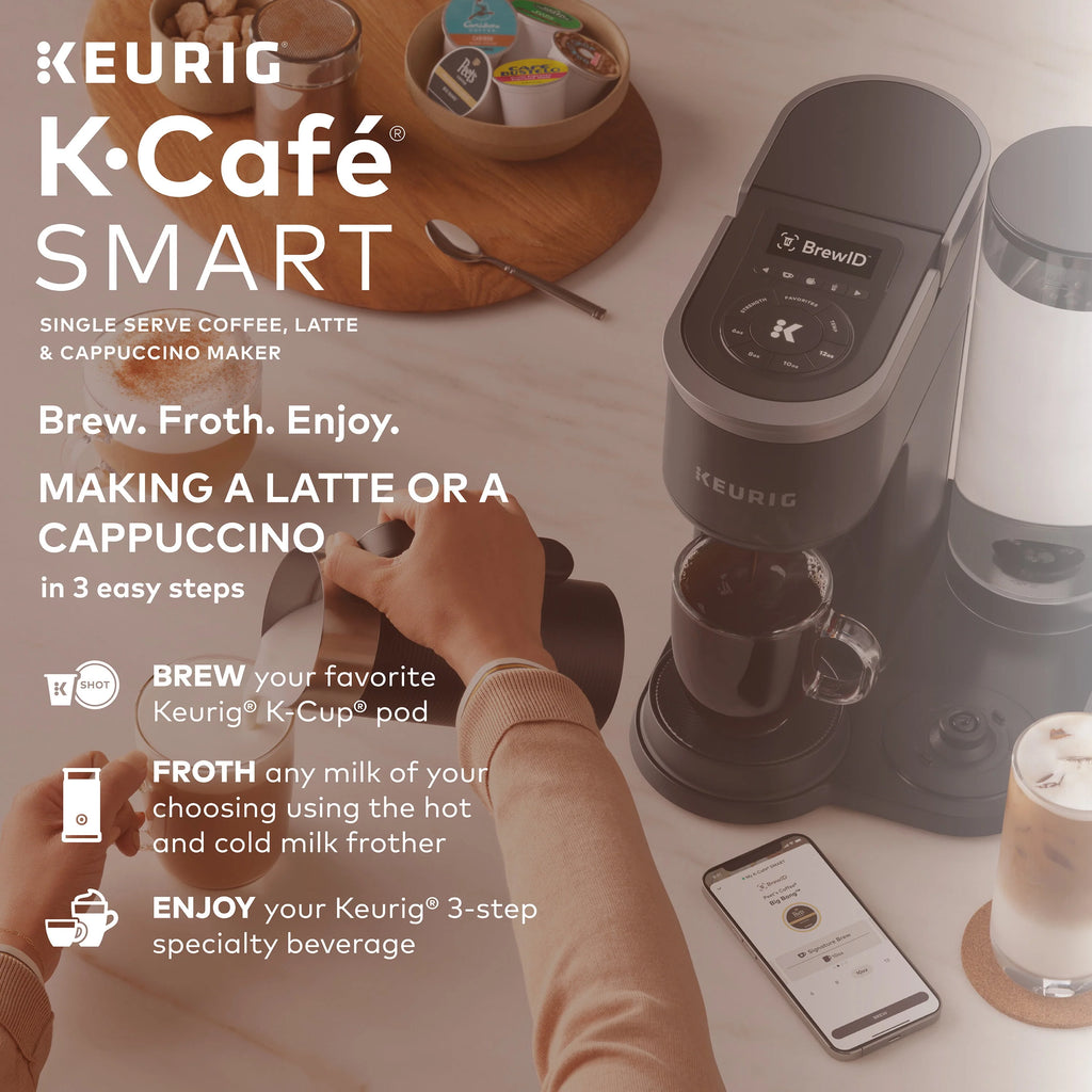 Single Serve K-Cup Pod Coffee Latte and Cappuccino Maker Black A411