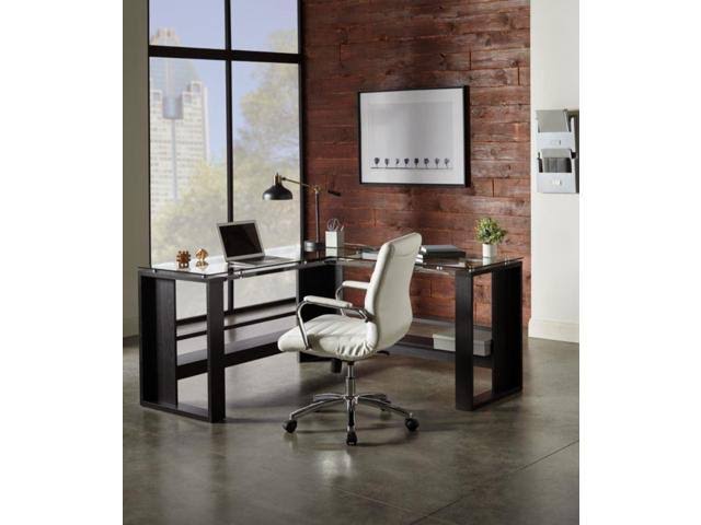 White Leather Mid-Back Chair X6817