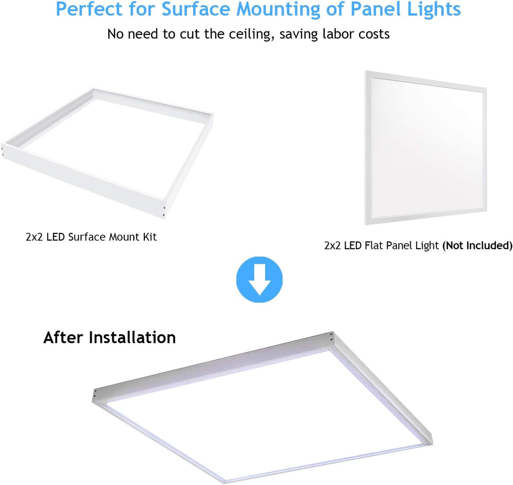 2x2 FT Surface Mount Kit for LED Flat Panel Light - Aluminum 24x24 inch Ceiling Frame Kit K367999