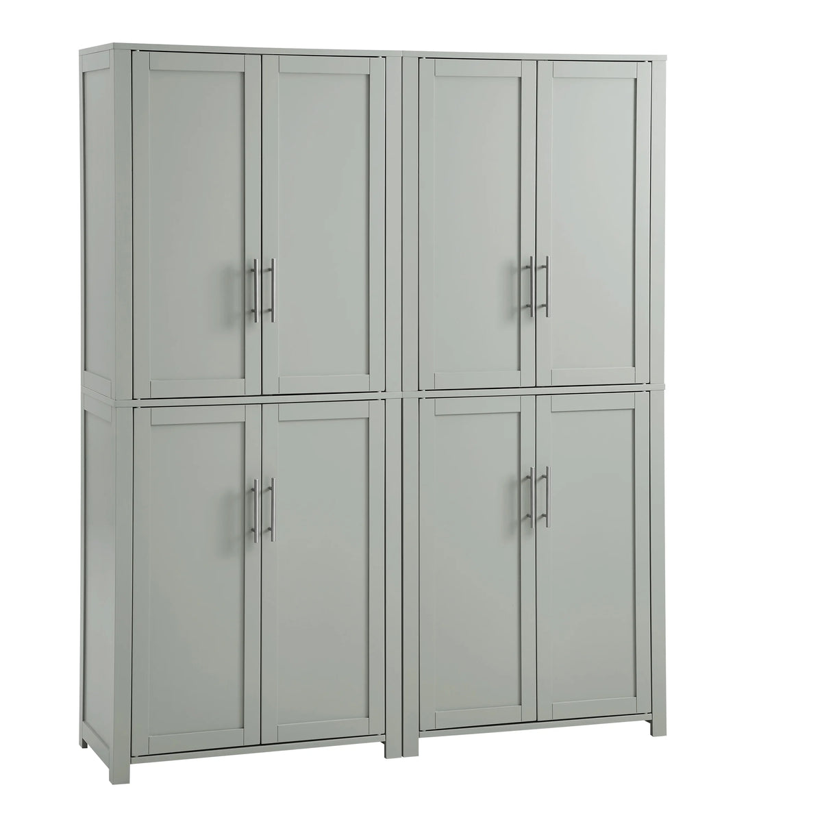 Tall Wood Pantry in Gray (Set of 2) F13997