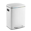 White 10.5-Gallon Double Bucket Trash Can with Lid Q4156