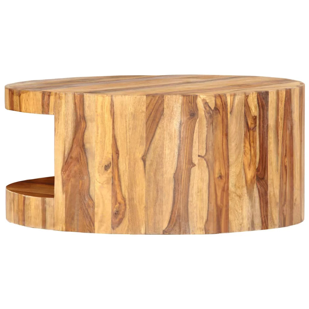 Round Solid Sheesham Wood Coffee Table V1943