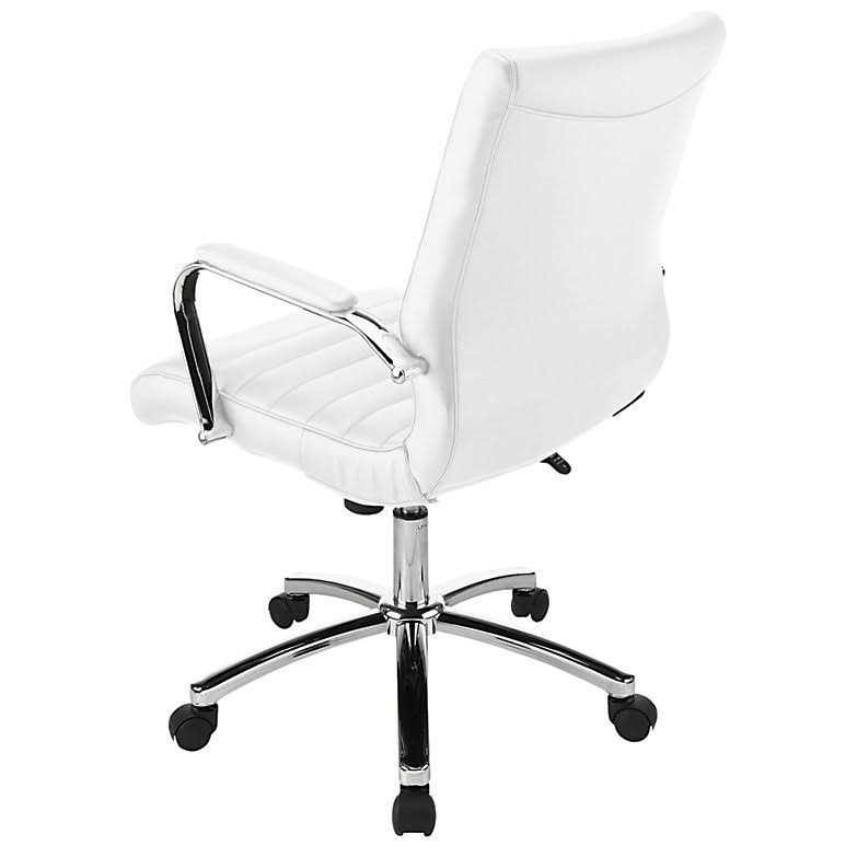 White Leather Mid-Back Chair X6817