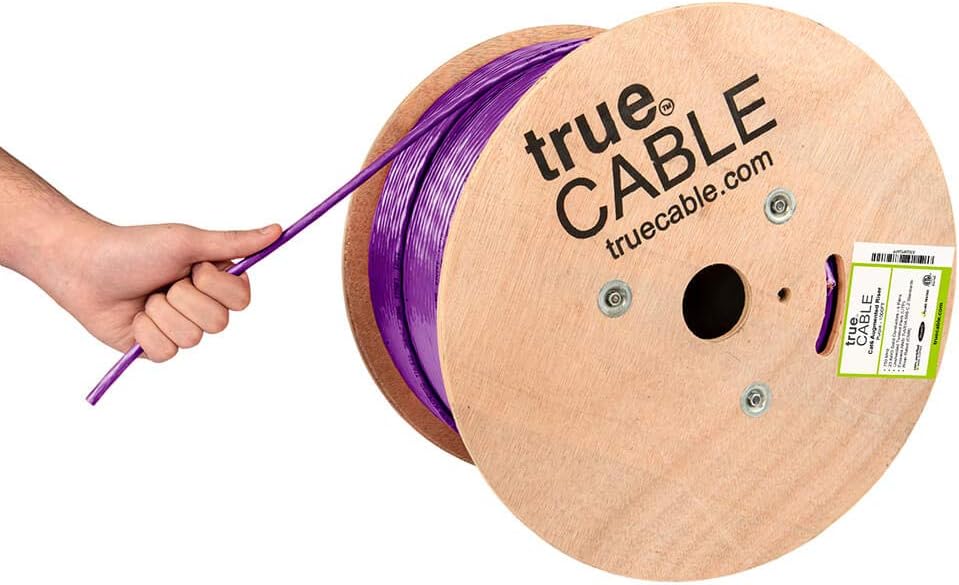 1000ft Purple 23AWG 4 Pair Solid Bare Copper Bulk Ethernet Cable E53645