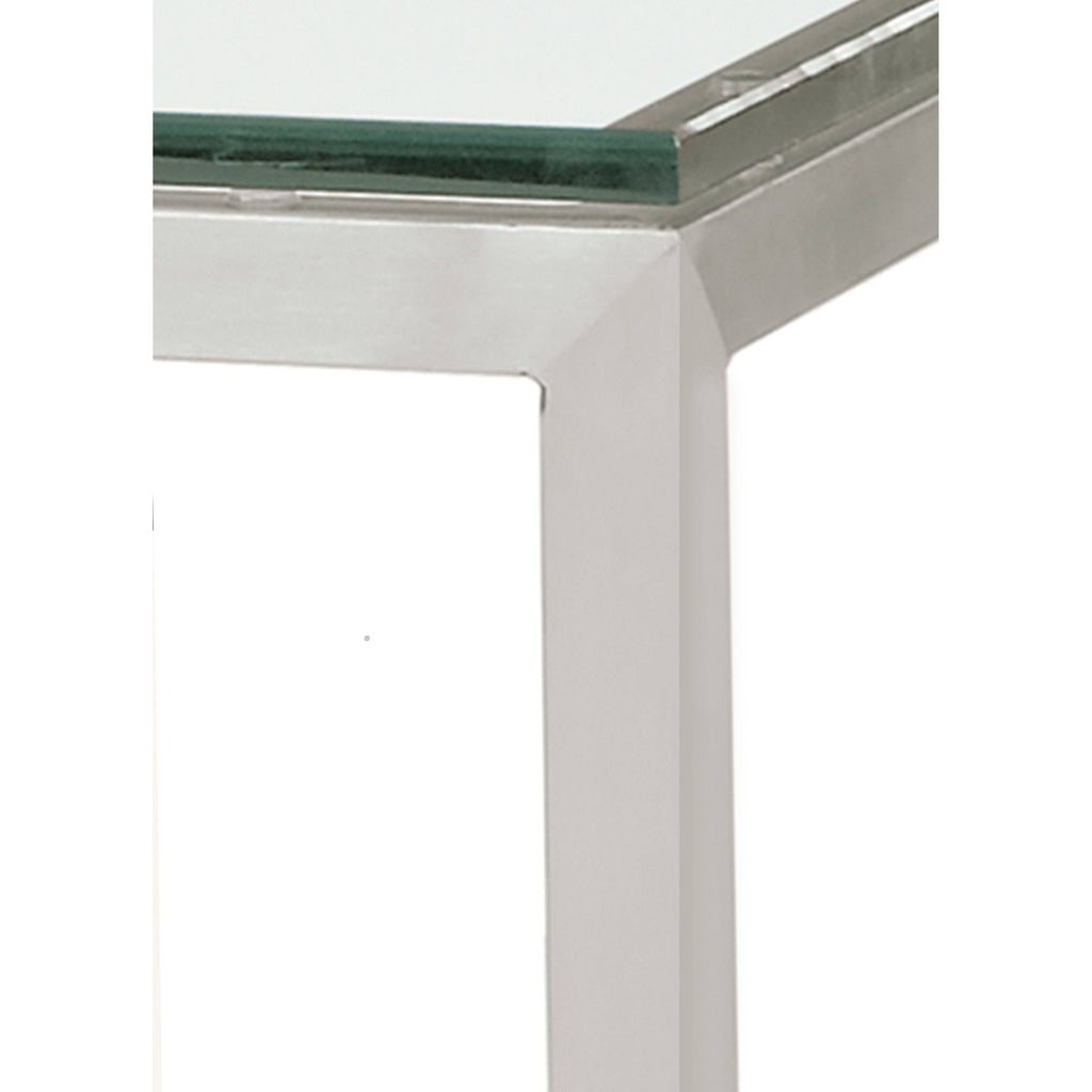 Clear Tempered Glass Patio Bar Table with Ocean Blue Base T1338