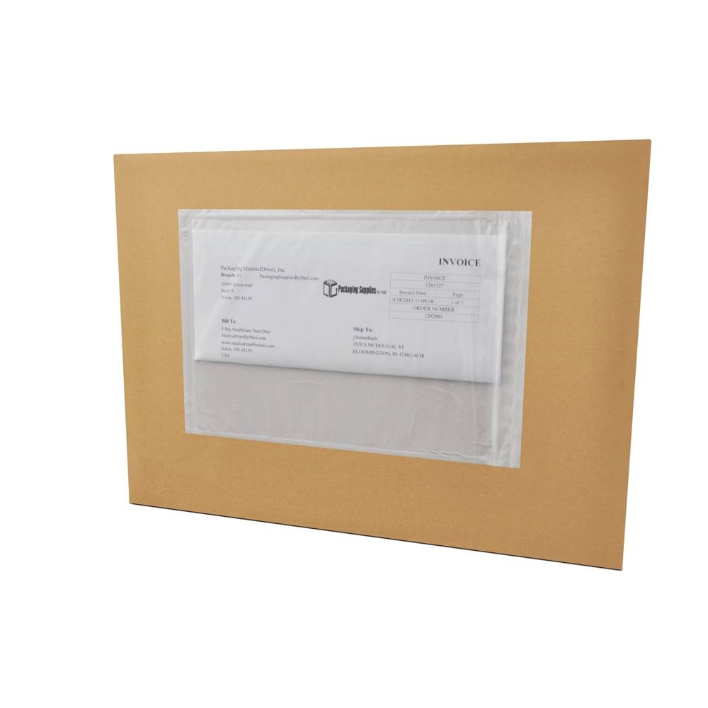 Clear Back Load Packing List Envelopes, 6 inch x 6 inch, 1000 Pieces E174