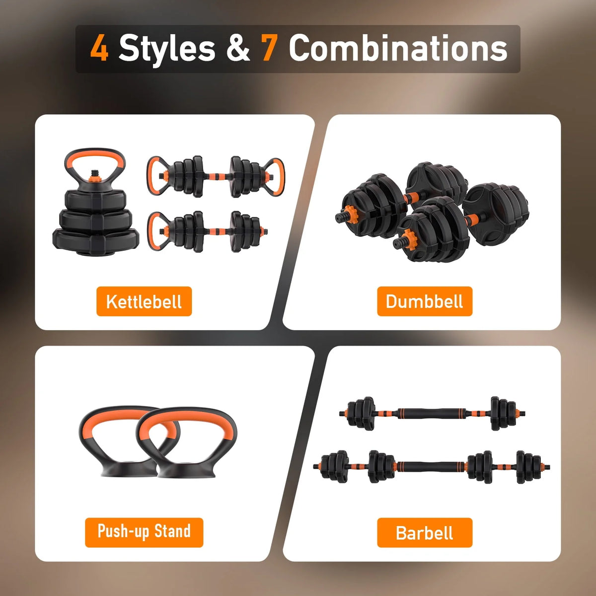 Adjustable Weight Dumbbell Set with Connector I500337