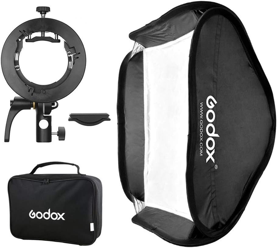 31x31inch 80x80cm Foldable Softbox Diffuser with Bowens Mount Speedlite Bracket Pack of 2 E5021