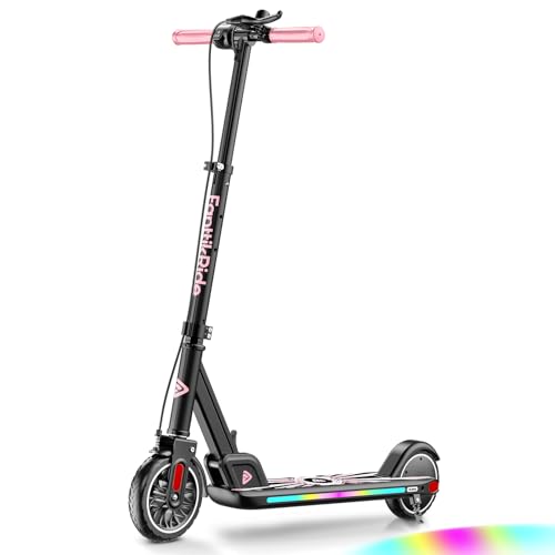 Electric Scooter with LED Lights, Bluetooth Speaker, Adjustable Height, Foldable X389326