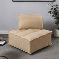 Single Sofa Ottoman with Gold Wooden Legs Teddy Fabric L452224