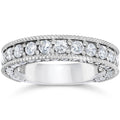 Vintage Diamond Wedding Ring 14K White Gold J61934