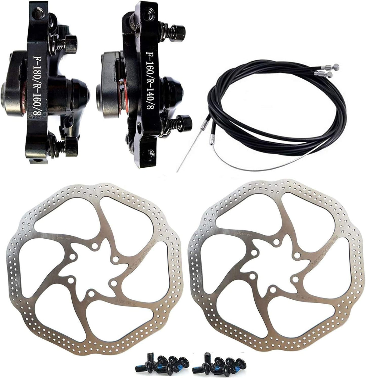 Mountain Bicycle Mechanical Disc Brake Kit 160mm Front and Rear L12827