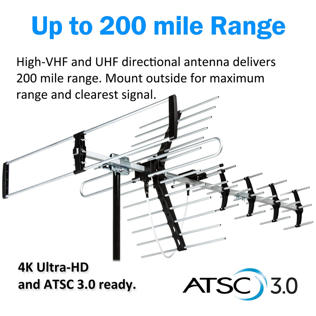 Outdoor HDTV Antenna with Mounting Pole O14396
