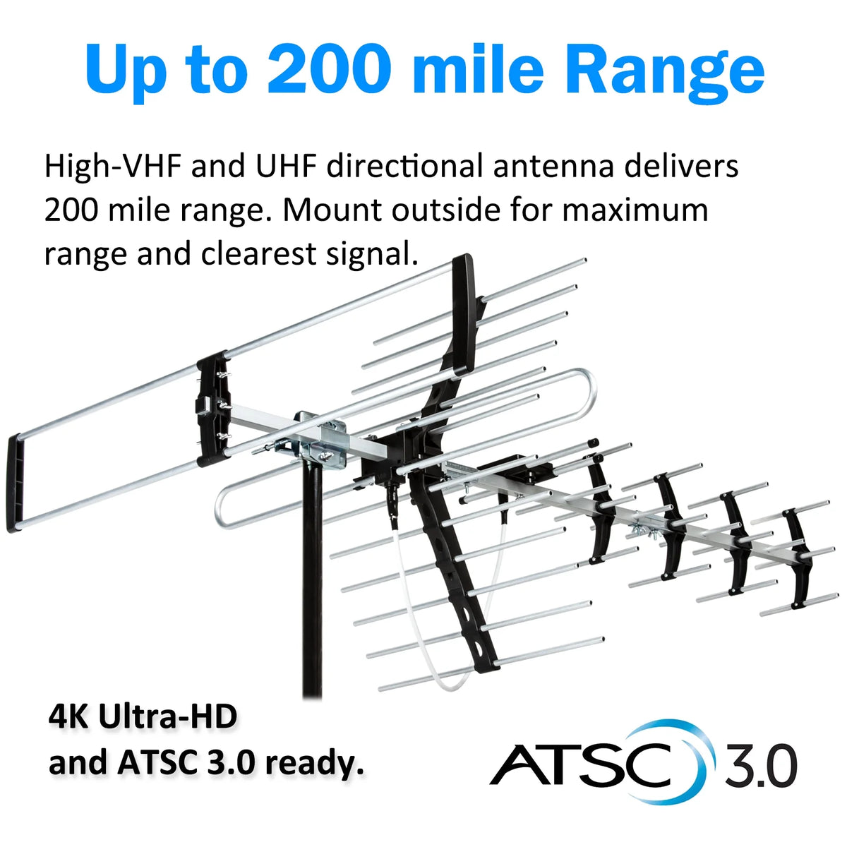 Outdoor HDTV Antenna with Mounting Pole O14396