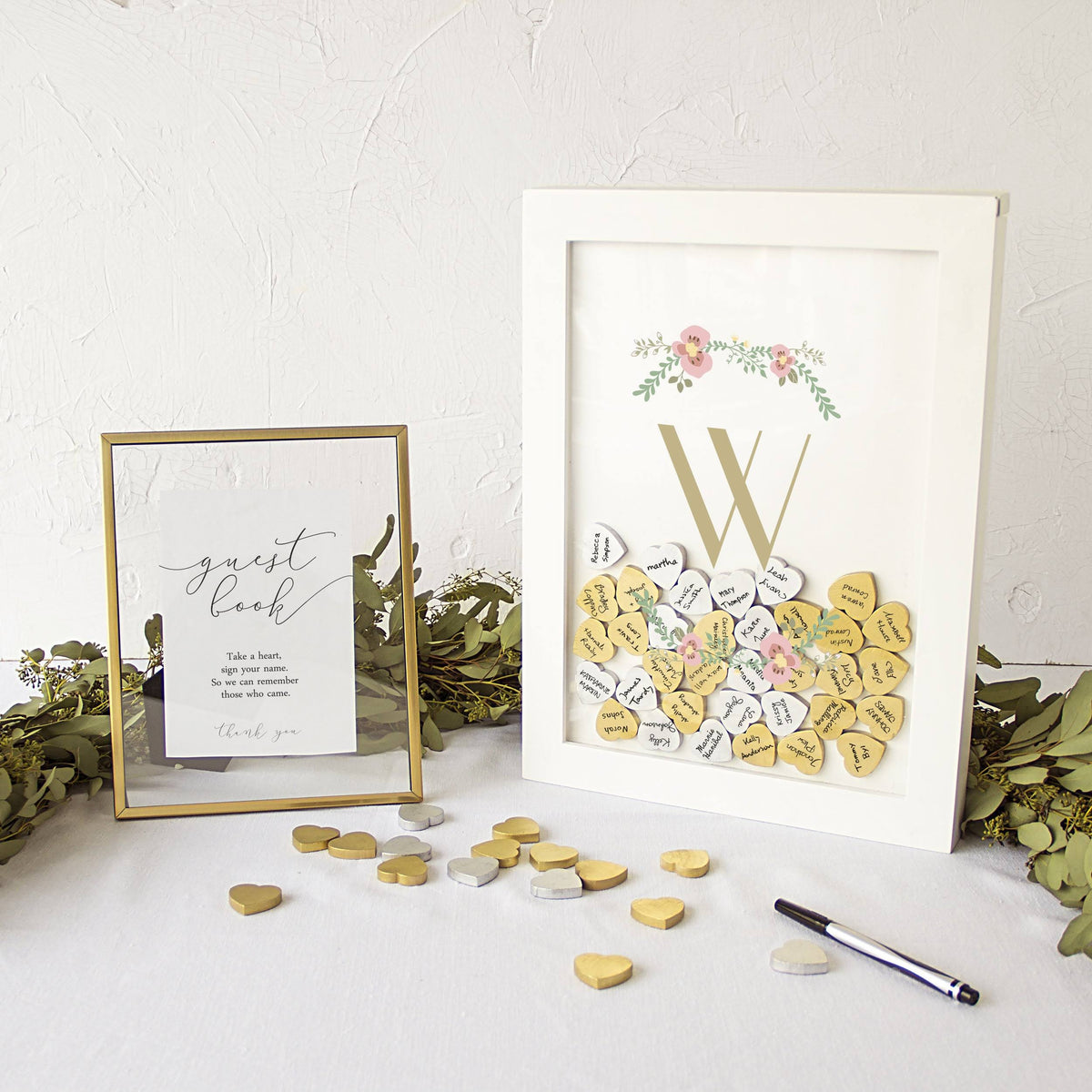 Floral Heart Drop Guestbook H697