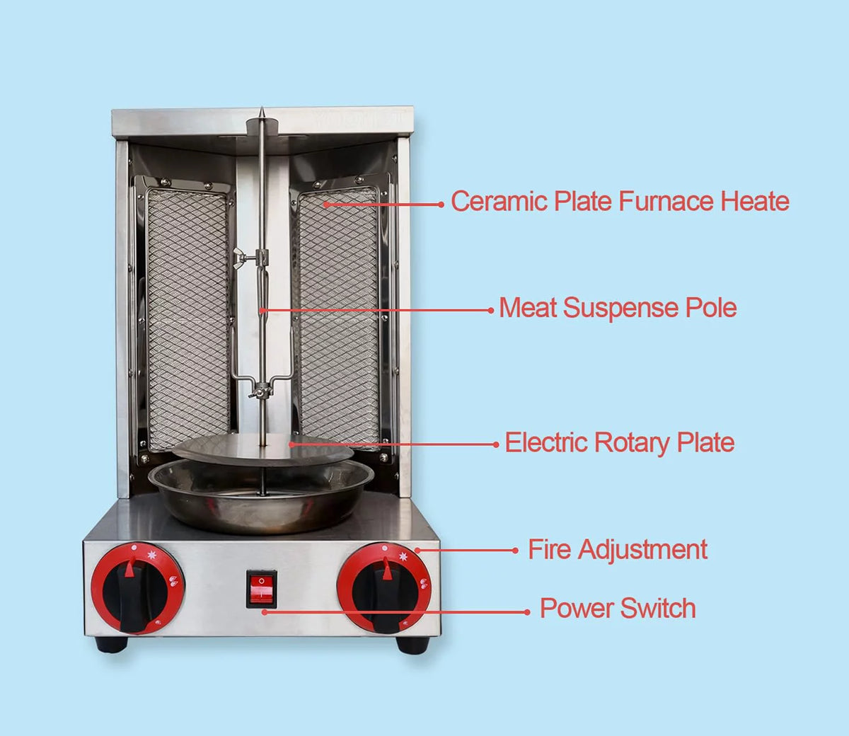 Propane 2 Burner Vertical Shawarma Grill O3557