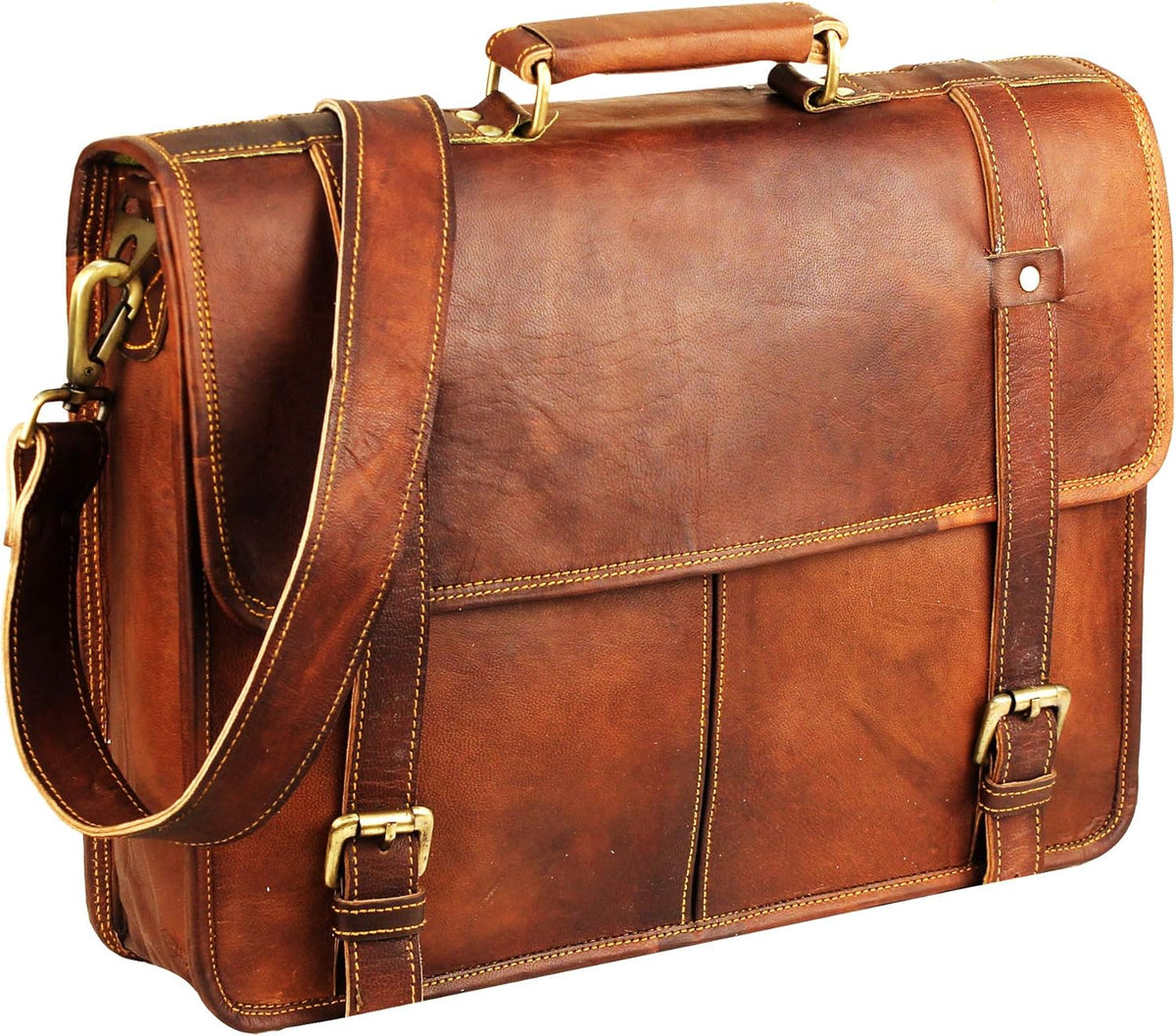 Brown Vintage Leather Laptop Messenger Bag M51036