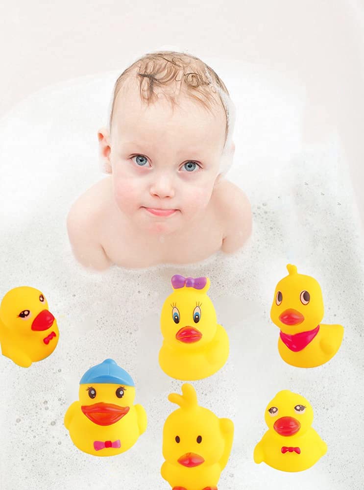 Yellow Rubber Ducks Preschool Bath Toys (Small Assorted 2.2''-12pcs) O154