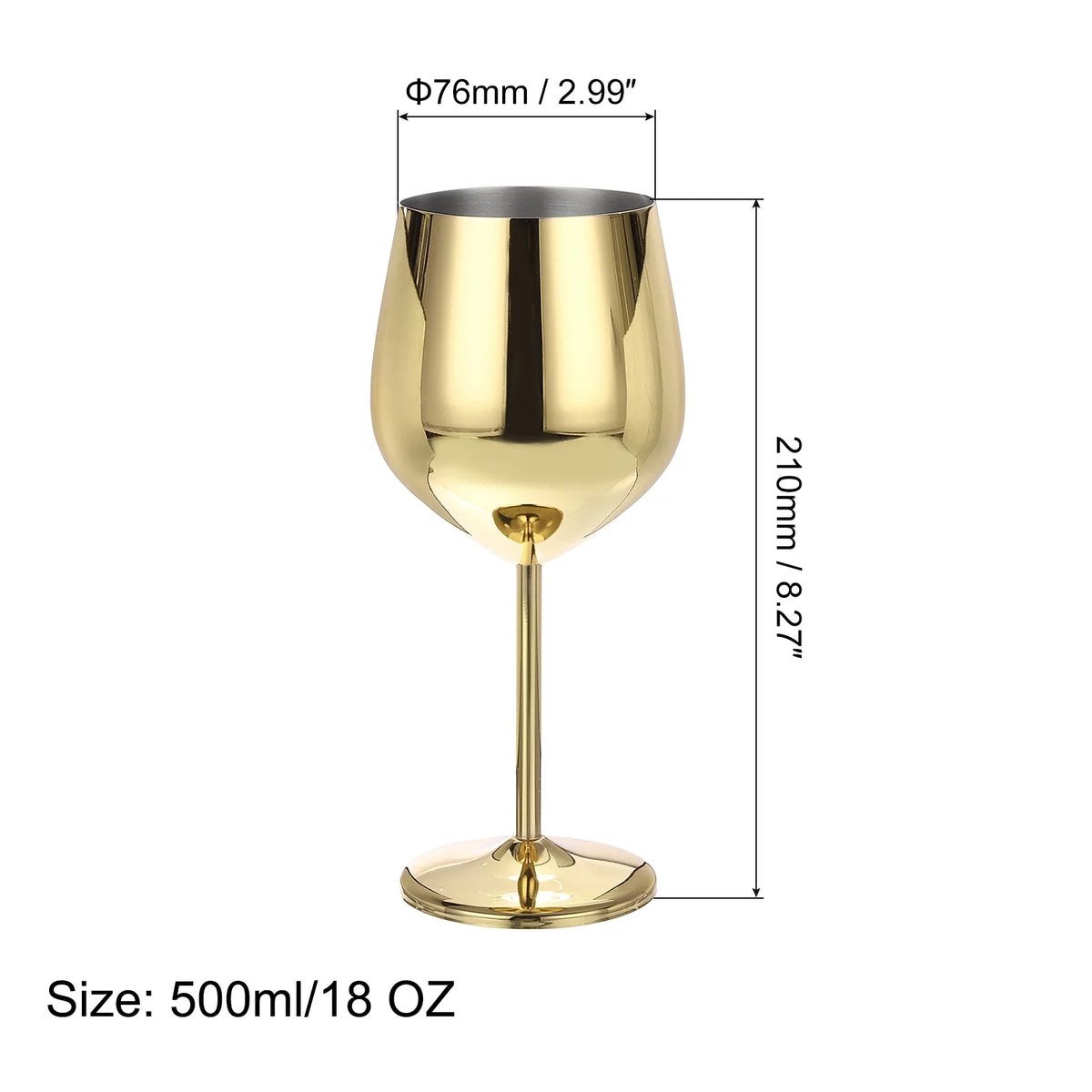 Champagne Glasses 500ml/18 OZ Metal Stemmed Shatter Proof A579281