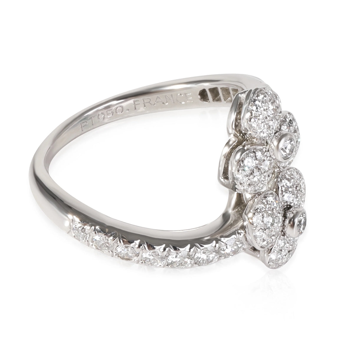 Petal Bypass Diamond Ring in 950 Platinum 0.65 CTW V3935