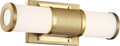 LED Vanity Brushed Brass with Frosted Lens B124
