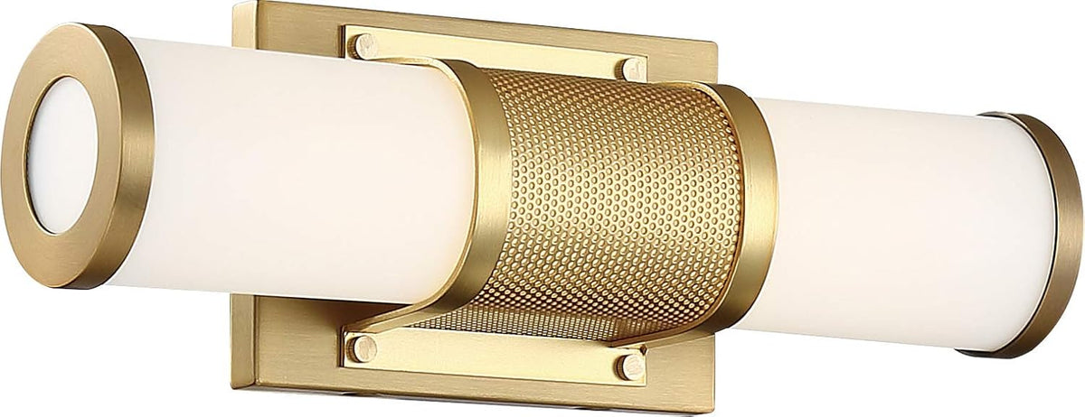 LED Vanity Brushed Brass with Frosted Lens B124