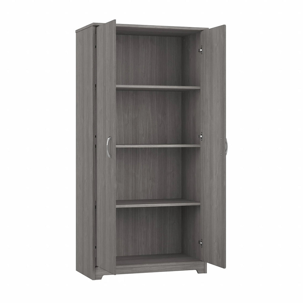 Tall Storage Cabinet with Doors in Modern Gray L34672