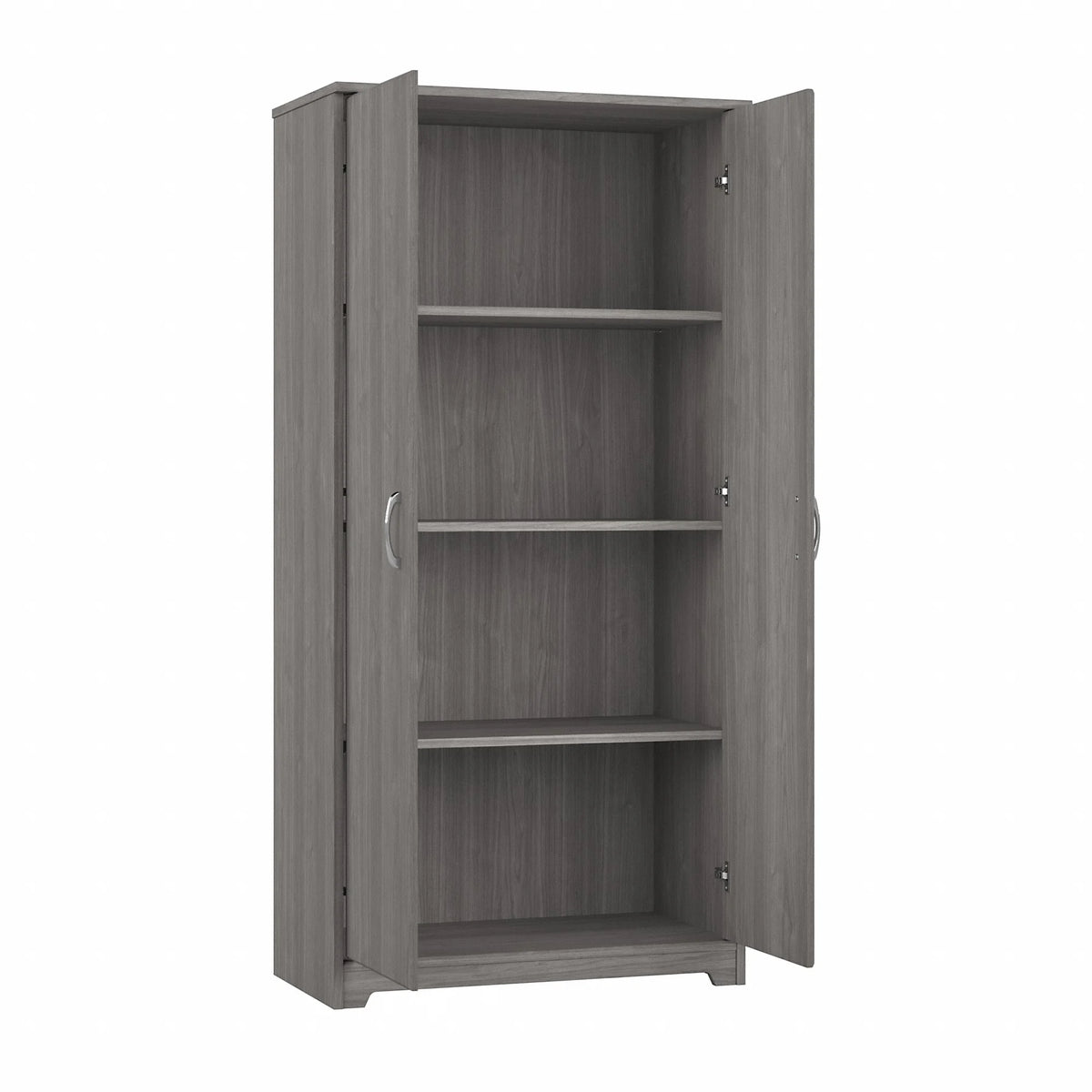 Tall Storage Cabinet with Doors in Modern Gray L34672