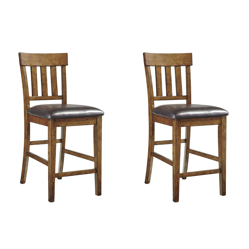 Set of 2 Counter Height Faux Leather Seat Barstool P1176