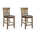 Set of 2 Counter Height Faux Leather Seat Barstool P1176