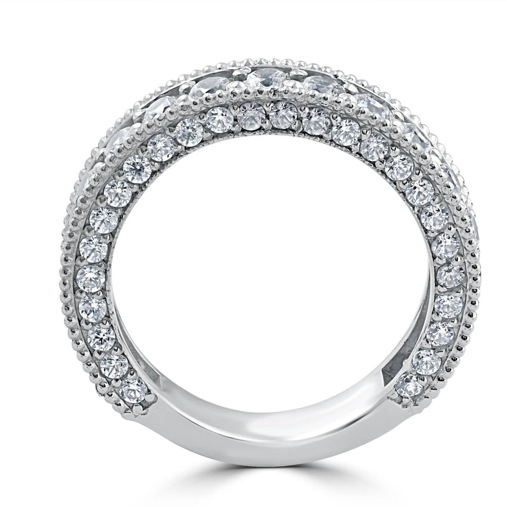 Vintage Diamond Wedding Ring 14K White Gold J61934