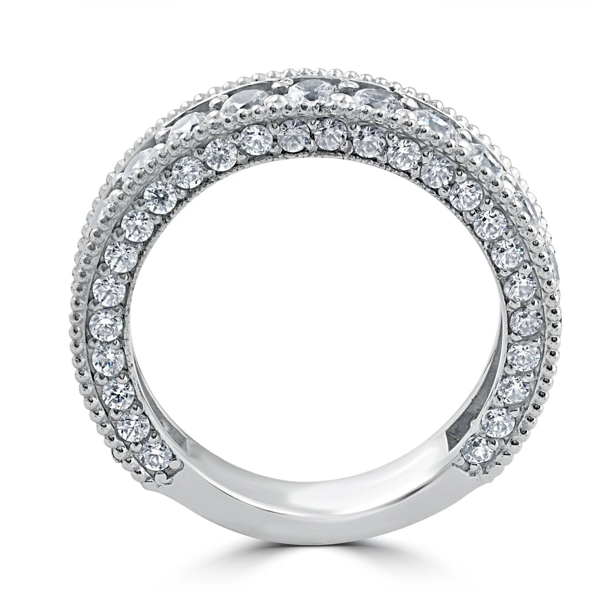 Vintage Diamond Wedding Ring 14K White Gold J61934