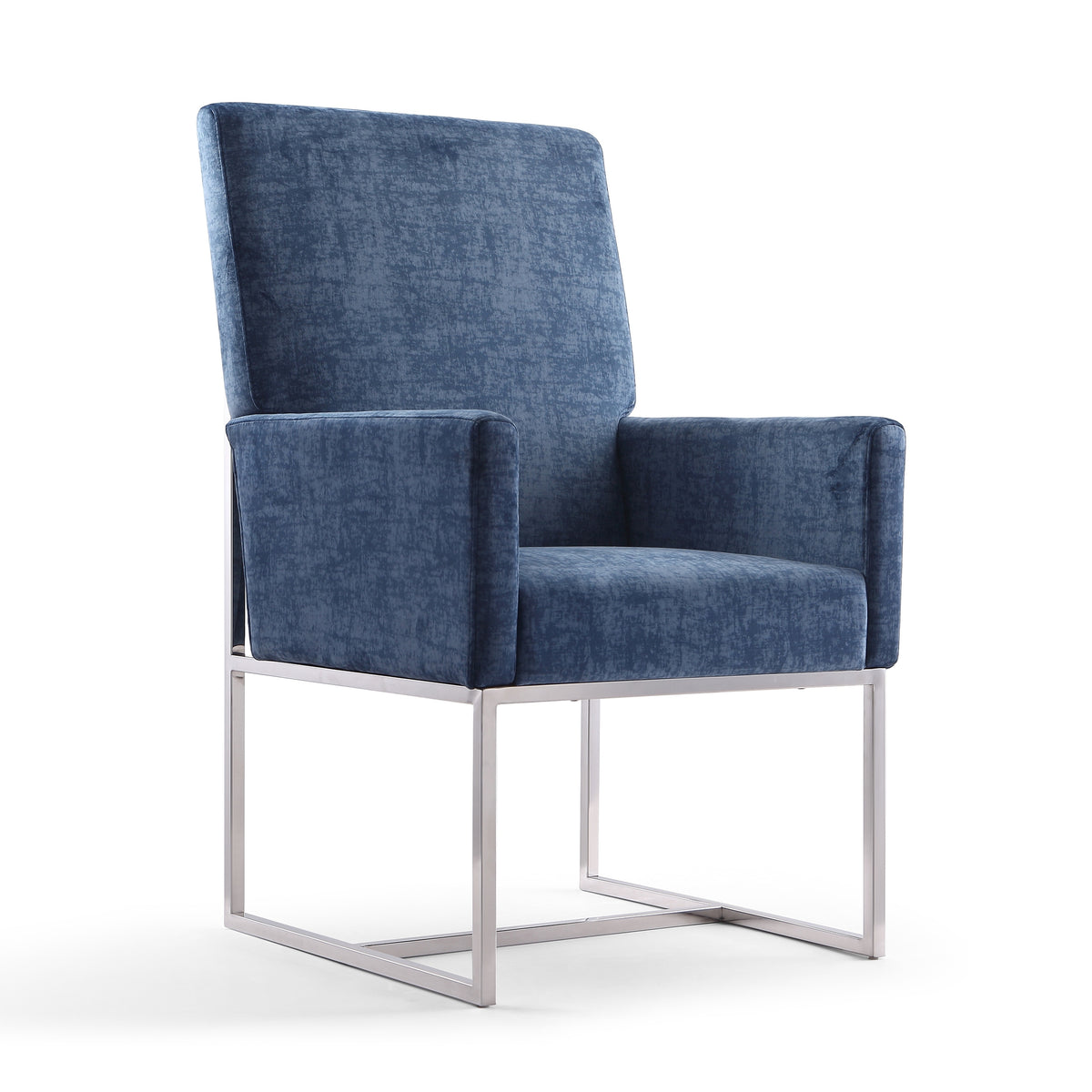 Champagne Upholstered Metal Dining Armchair V540