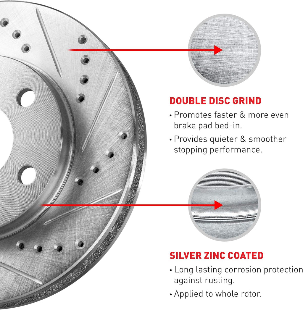 Rear Drilled and Slotted Brake Rotors Y27544