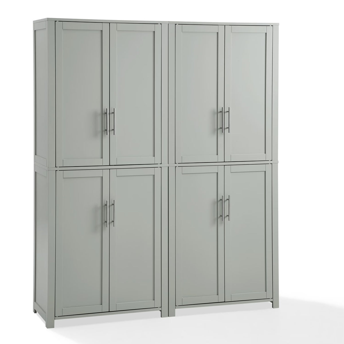 Tall Wood Pantry in Gray (Set of 2) F13997