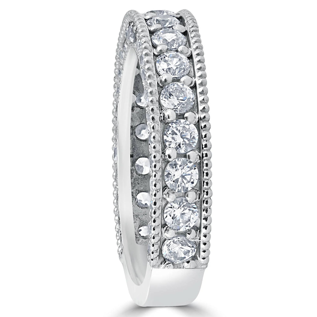 Vintage Diamond Wedding Ring 14K White Gold J61934