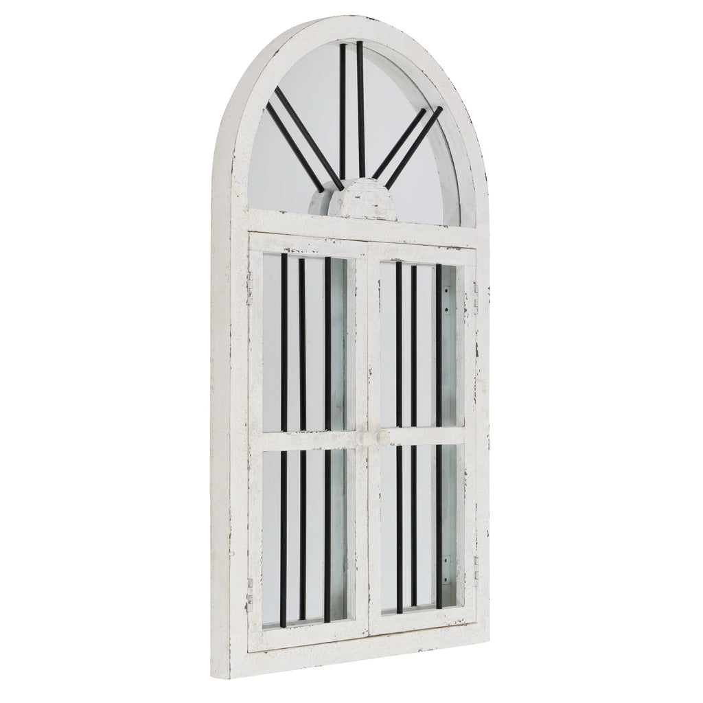 White Arched Window Wall Mirror 42" x 25" A757