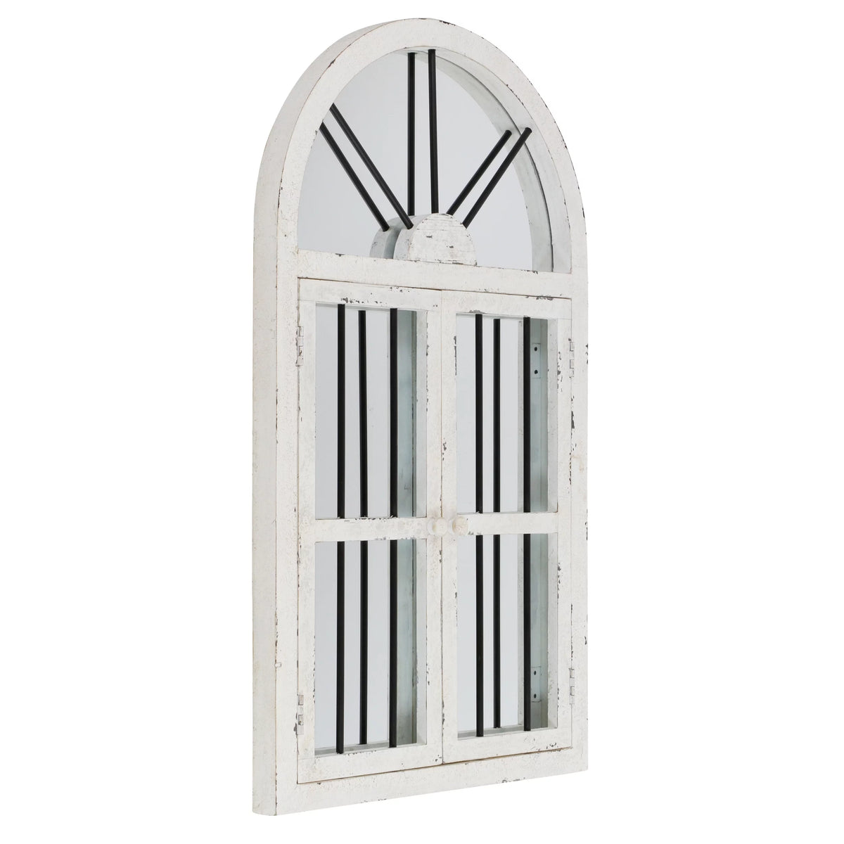 White Arched Window Wall Mirror 42" x 25" A757