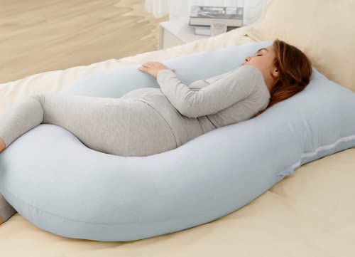 U Shaped Full Body Maternity Pillow with Removable Cover, Grey Q320
