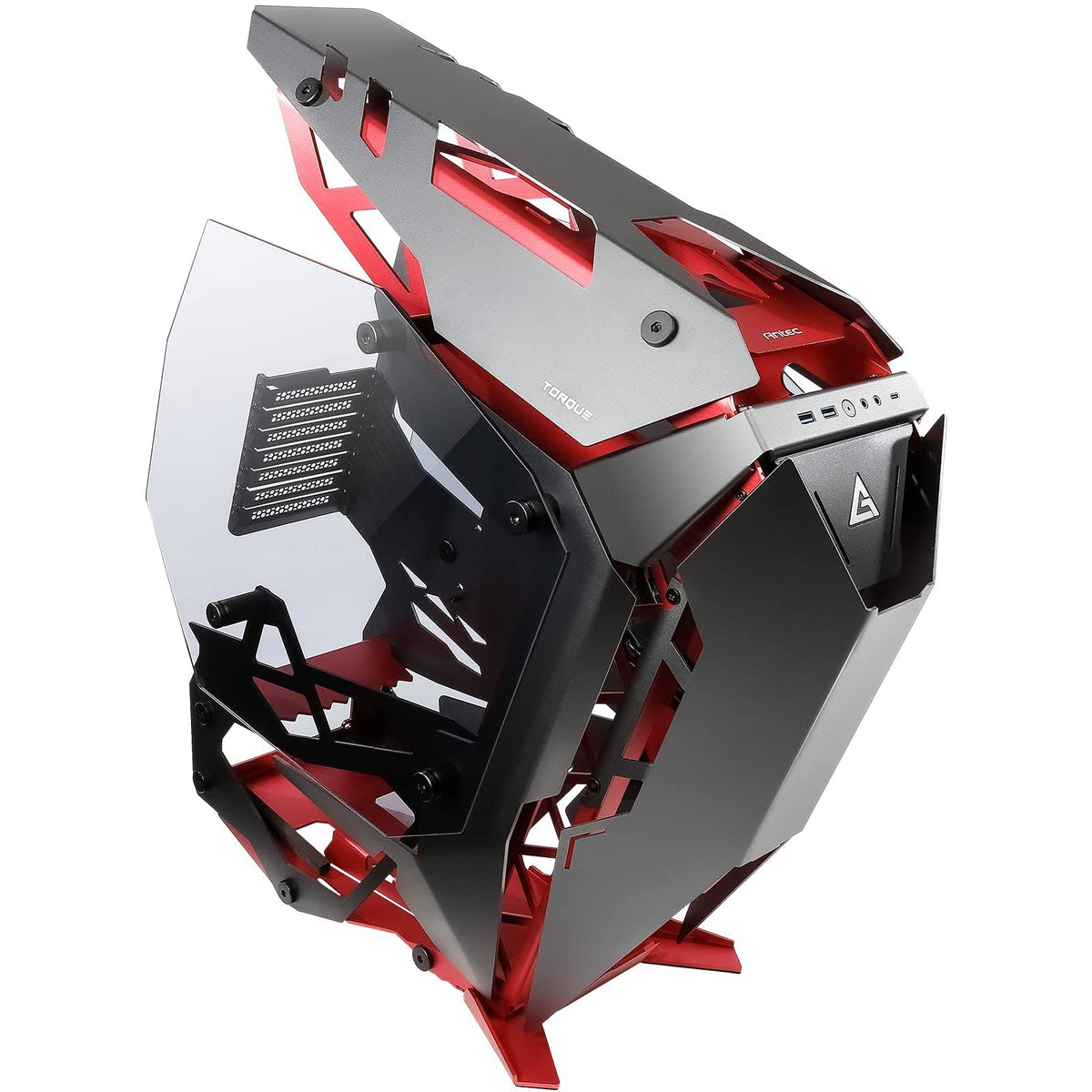 Black Red Aluminum ATX Mid Tower Computer Case D581972