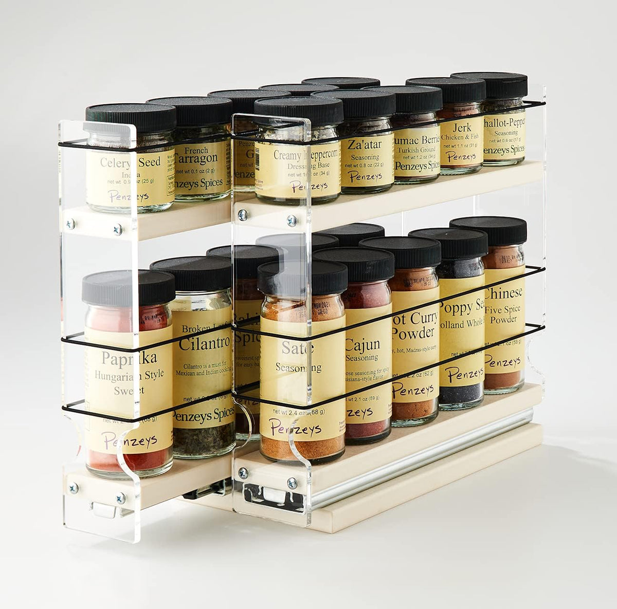 22x1.5x11 Spice Rack with 2 Drawers and 2 Shelves O29029