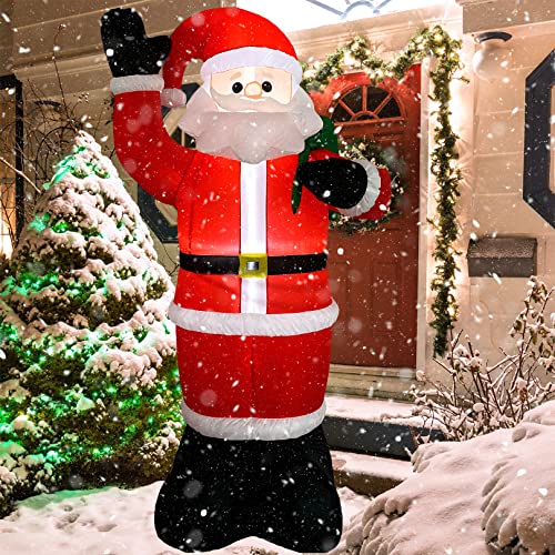 Inflatable Christmas Yard Decoration 8FT Santa Claus with Built-in LED Light D127491