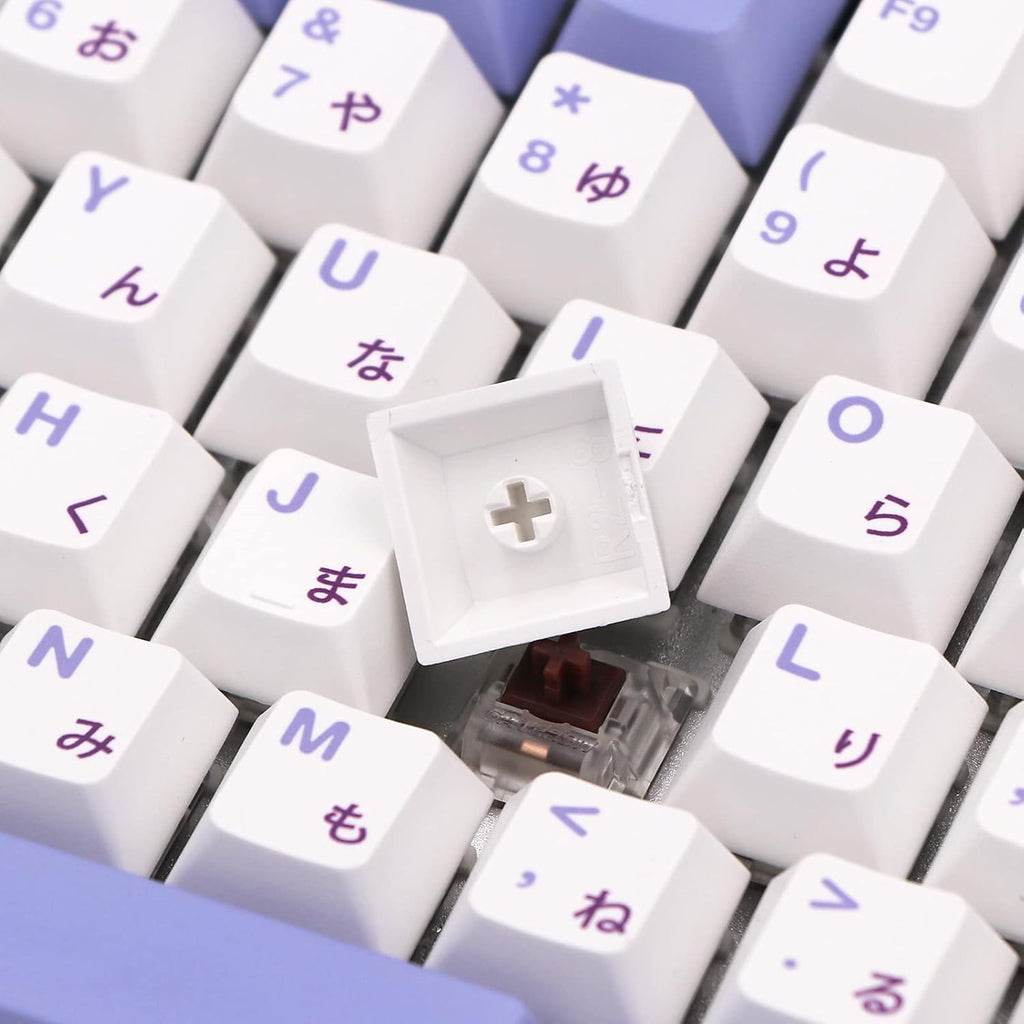 Purple White PBT Keycap Set for Mechanical Keyboards, 135 Key, Cherry Profile Z45139