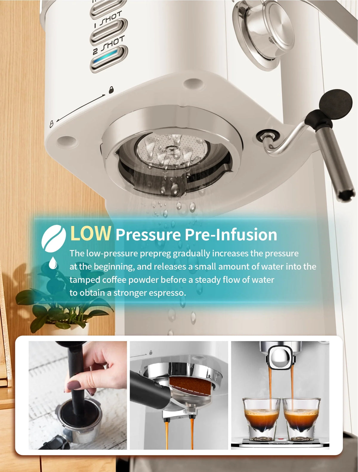 20 Bar Espresso Machine with Milk Frother Wand R13208